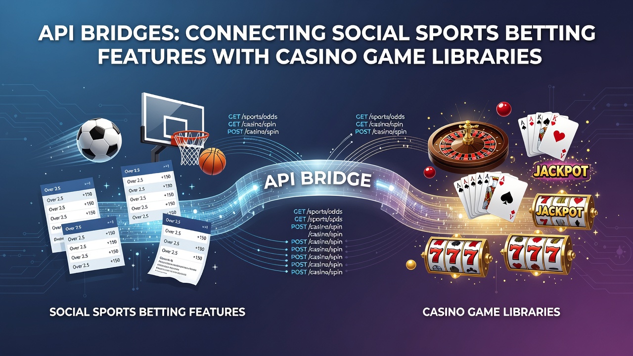 Screenshot-style view of integrated dashboard displaying social sports betting features alongside casino game library access