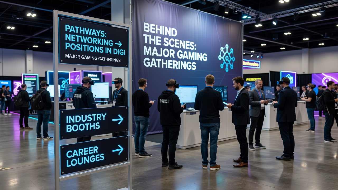 Industry professionals discussing opportunities in a private networking lounge at a gaming conference