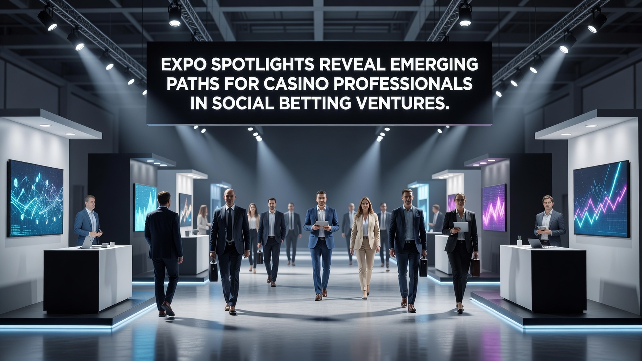 Presenters discussing career pathways at an expo session on social betting ventures