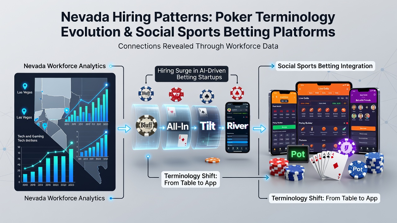 Nevada gaming industry professionals reviewing hiring data related to poker terminology and betting platforms
