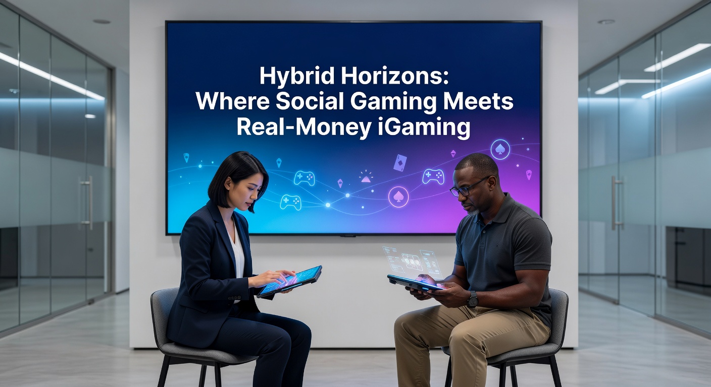 Dynamic chart overlay on a world map highlighting hybrid gaming growth hotspots from North America to Asia-Pacific, with rising revenue lines