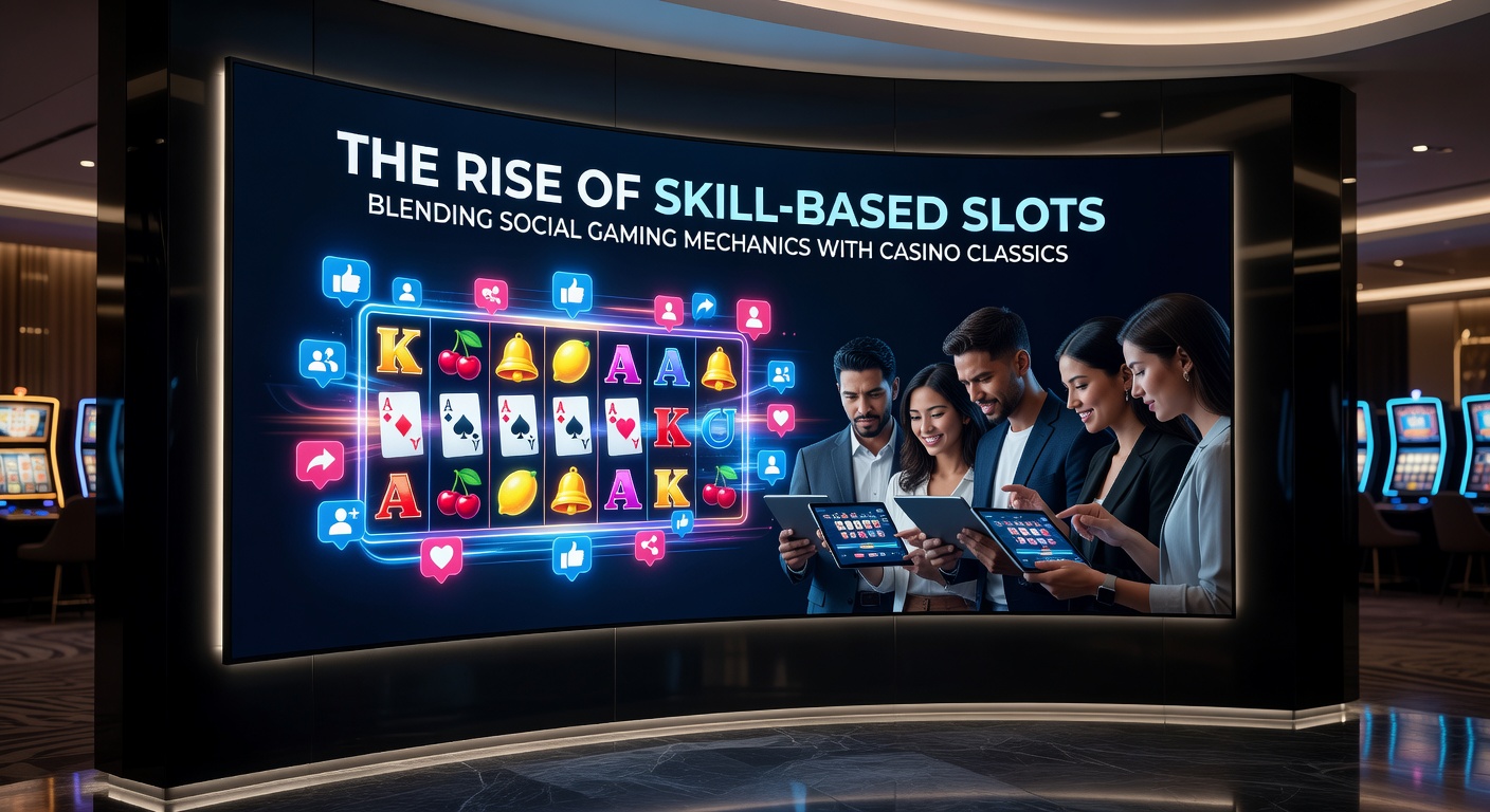 Multiplayer skill slot tournament screen with live leaderboards, player avatars competing in bonus rounds, and social chat features integrated into a casino-themed environment